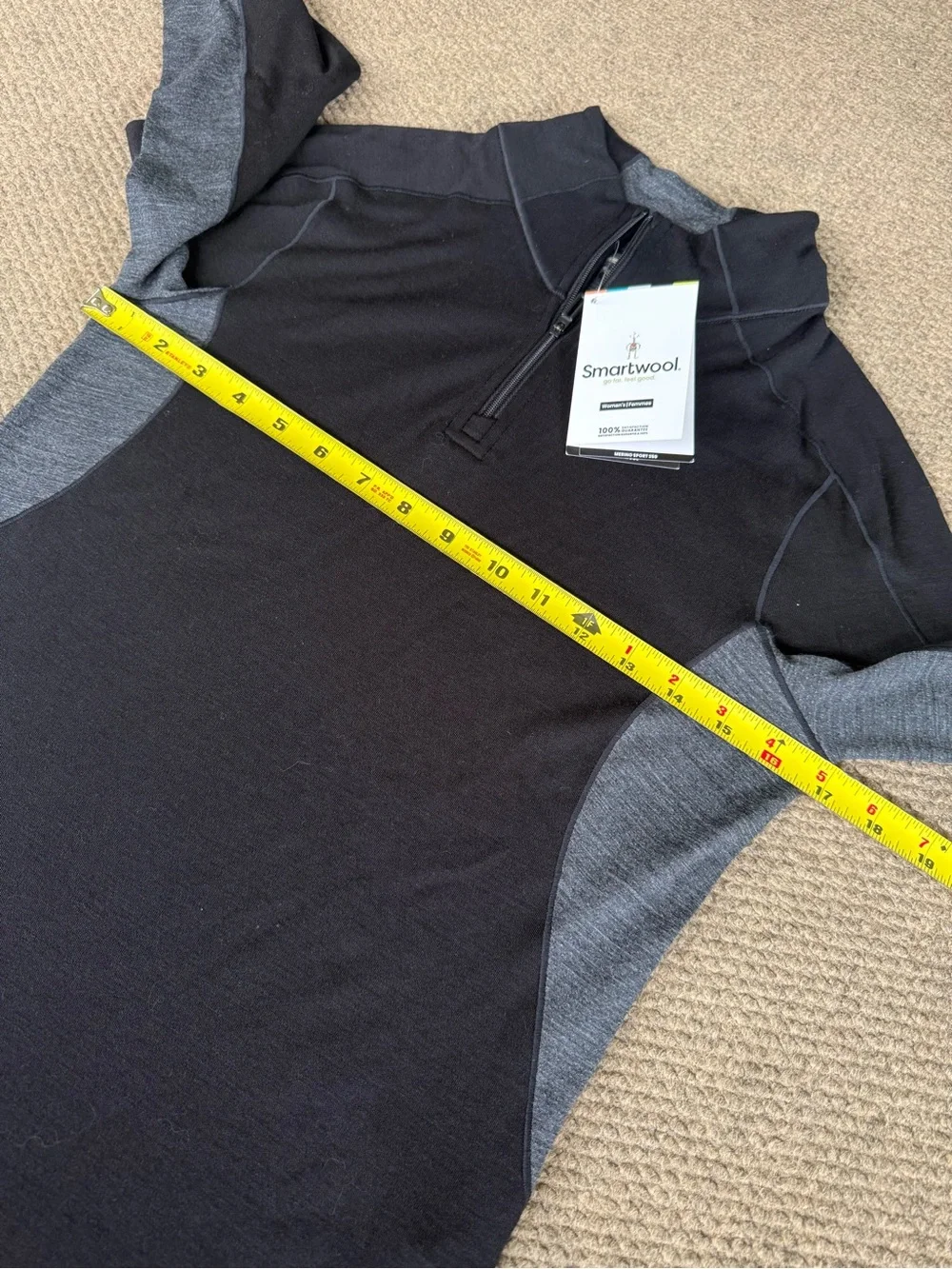 Smartwool Merino Sport 250 Black Long Sleeve 1/4 Zip Jacket Women’s Size S NWT